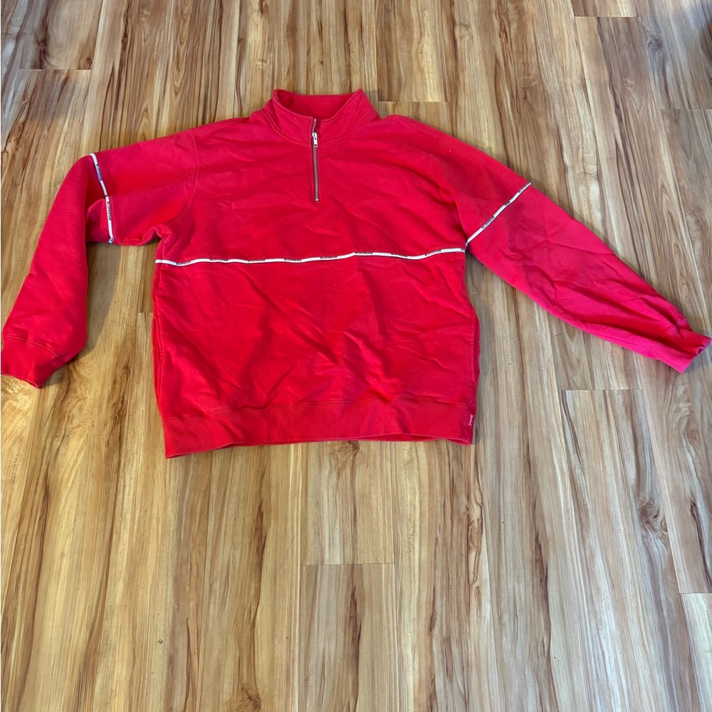 Supreme Logo Piping Half Zip Large
